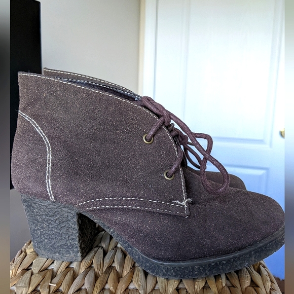 3/$15 Brown Suede Lace up short Boots - Picture 1 of 5